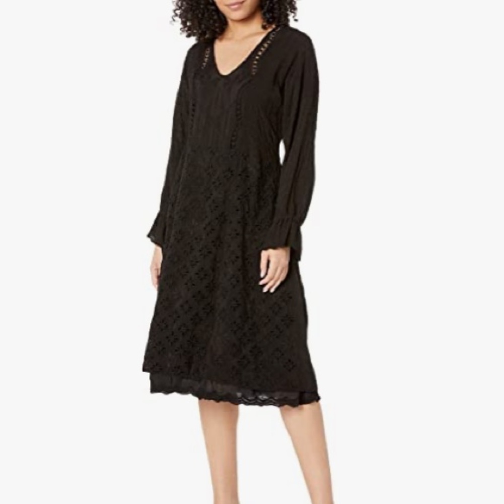 Johnny Was Black Gallerie Sylvia Slip Dress